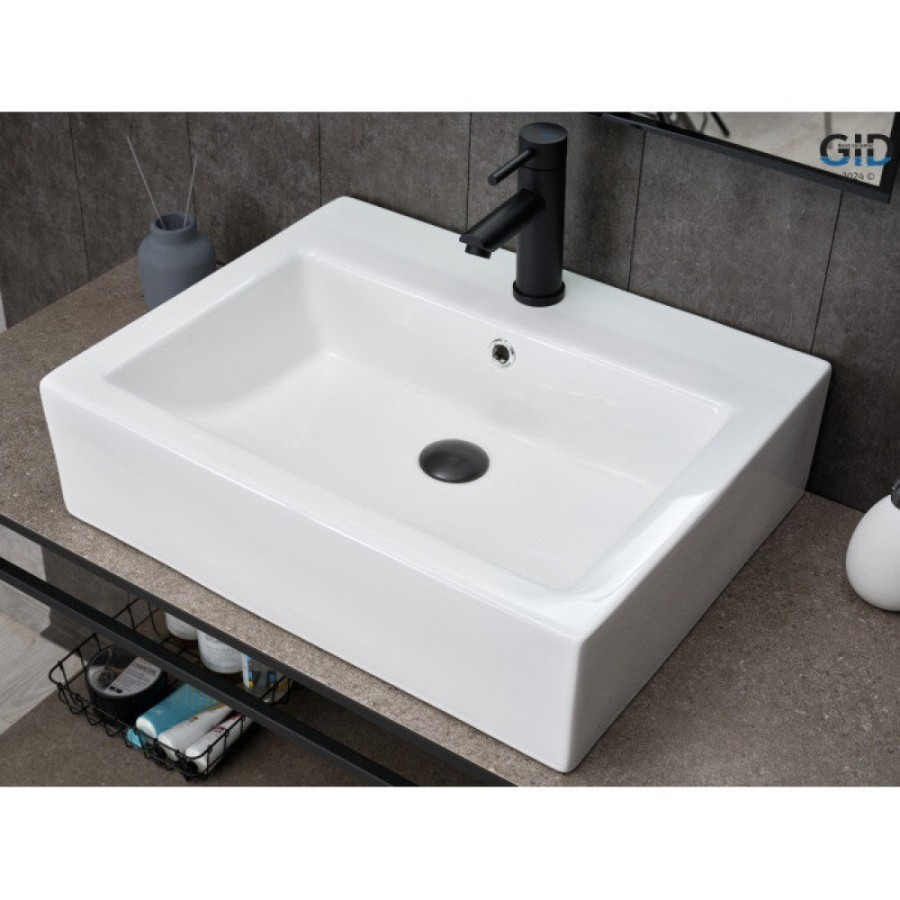 Раковина Gid Geometrico N9157 51216, 57 см, фаянс, белая
