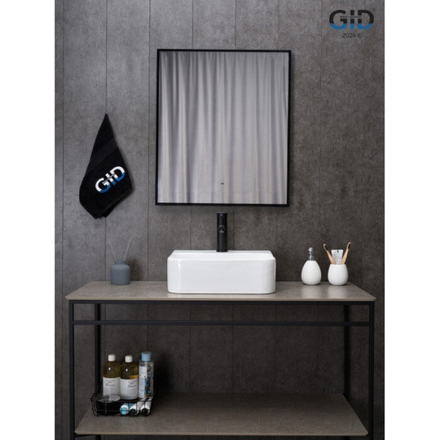 Раковина Gid Geometrico N9257, 51217, 43 см, фаянс, белая