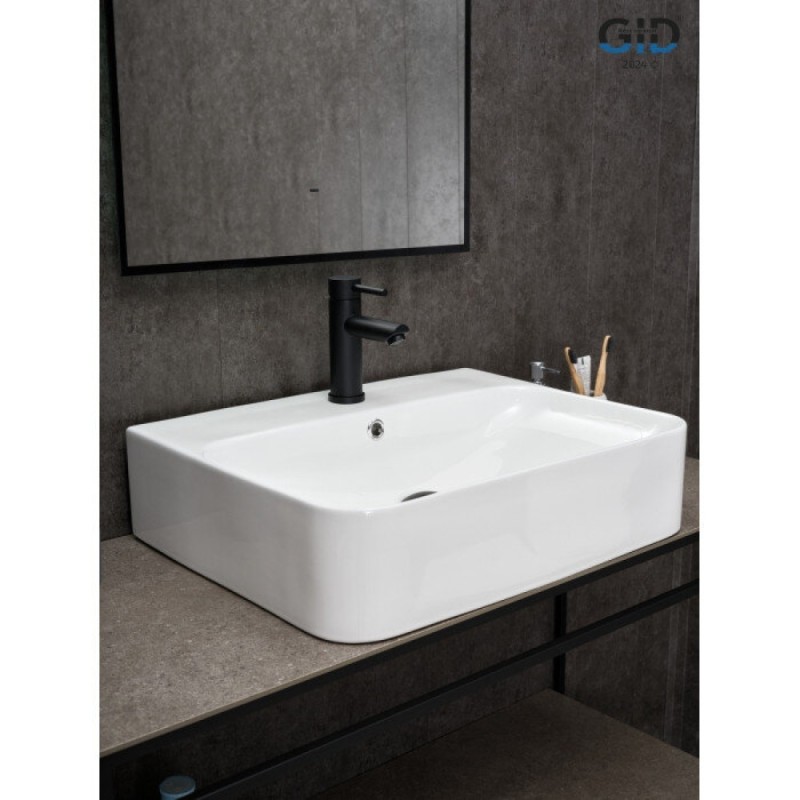 Раковина Gid Geometrico N9258 51218, 60 см, фаянс, белая