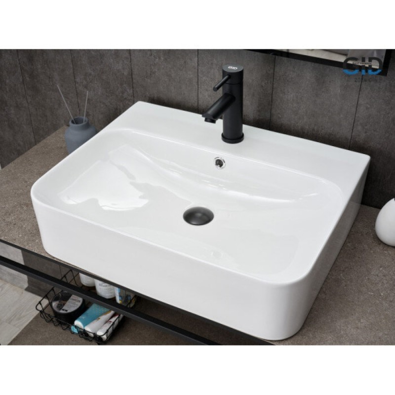 Раковина Gid Geometrico N9258 51218, 60 см, фаянс, белая
