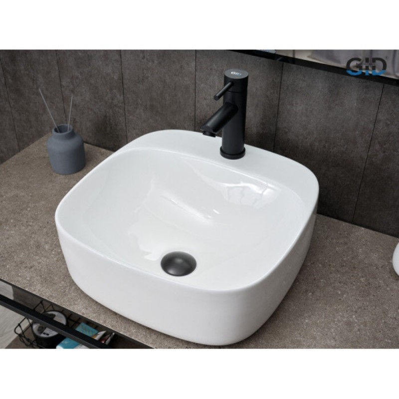 Раковина Gid Geometrico N9284 51219, 42 см, фаянс, белая