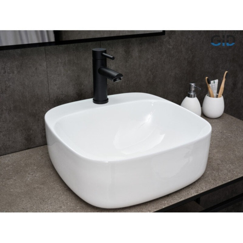 Раковина Gid Geometrico N9284 51219, 42 см, фаянс, белая