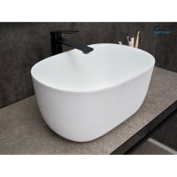 Раковина Gid Creativo N9302wg 51220, 45 см, фаянс, снаружи белая/графит, внутри белая матовая