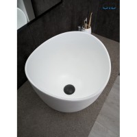 Раковина Gid Creativo N9303wg 51221, 36 см, фаянс, снаружи белая/графит, внутри белая матовая