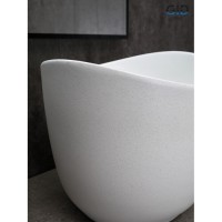 Раковина Gid Creativo N9303wg 51221, 36 см, фаянс, снаружи белая/графит, внутри белая матовая