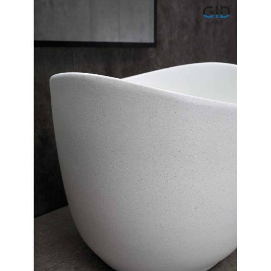 Раковина Gid Creativo N9303wg 51221, 36 см, фаянс, снаружи белая/графит, внутри белая матовая