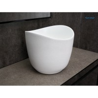 Раковина Gid Creativo N9303wg 51221, 36 см, фаянс, снаружи белая/графит, внутри белая матовая