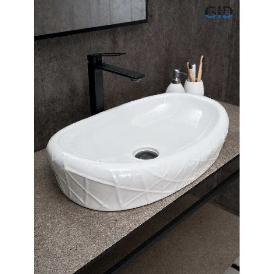 Раковина Gid Creativo 777s 51222, 60 см, фаянс, белая