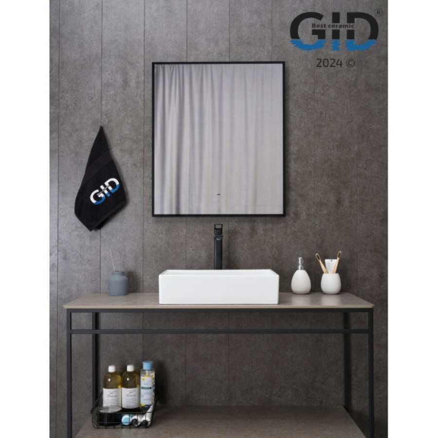 Раковина Gid Geometrico N1204 51225, 45 см, фаянс, белая