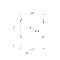 Раковина Gid Geometrico N9550 51229, 50 см, фаянс, белая