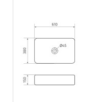Раковина Gid Geometrico N9599 51231, 61 см, фаянс, белая