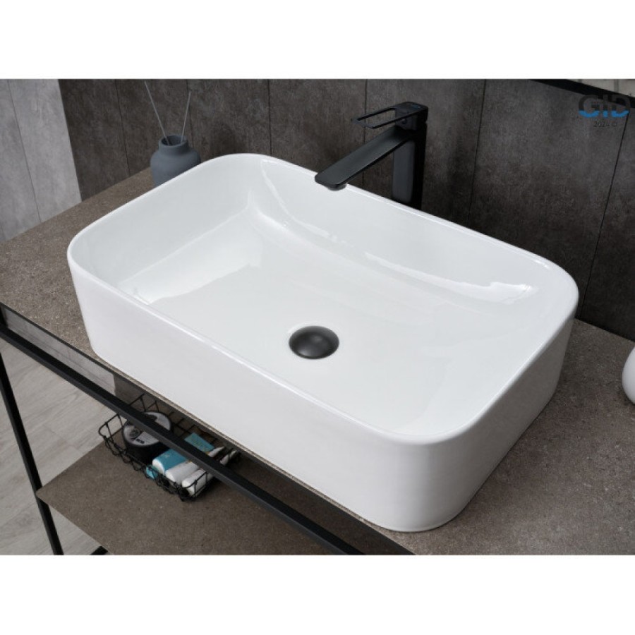 Раковина Gid Geometrico N9599 51231, 61 см, фаянс, белая