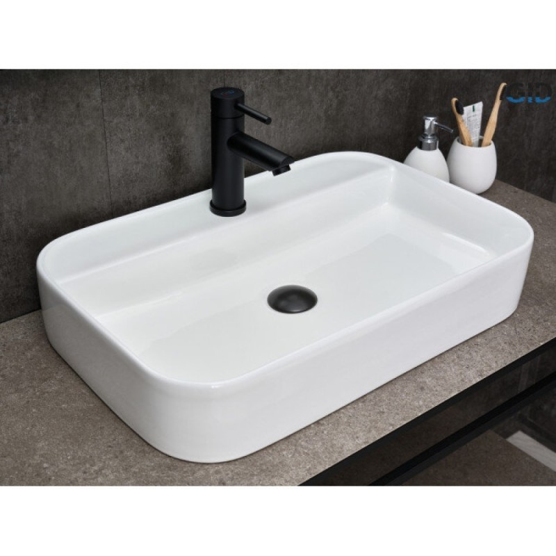 Раковина Gid Geometrico N9660 51232, 60 см, фаянс, белая