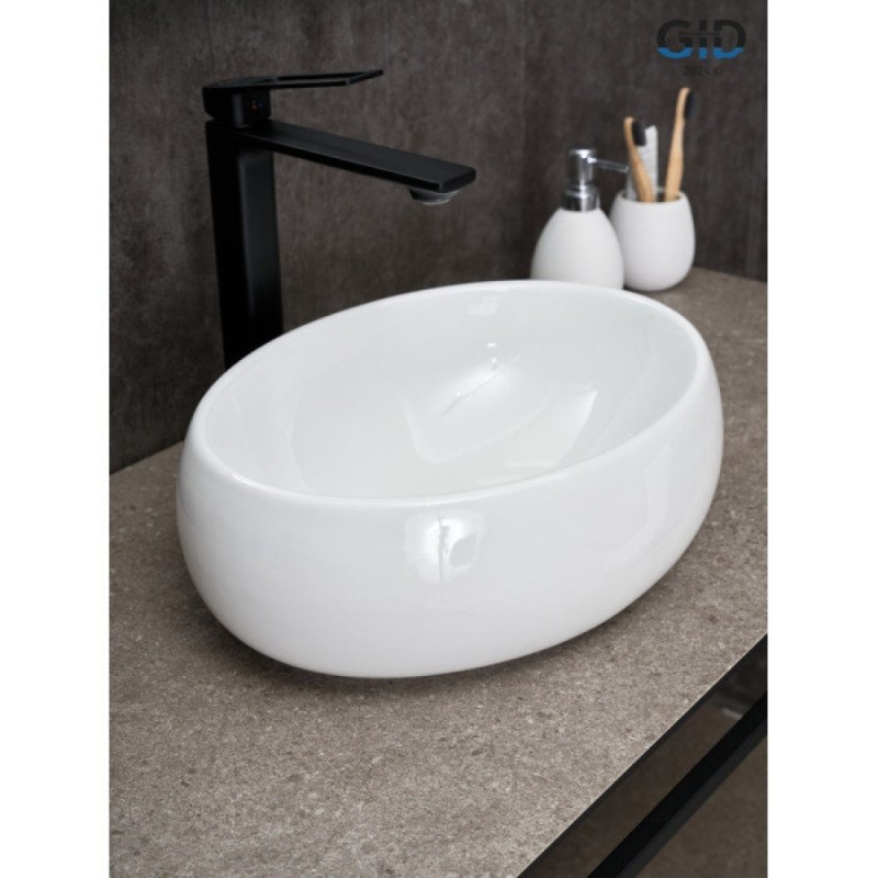 Раковина Gid Lago N9030ds 51235, 40 см, фаянс, белая