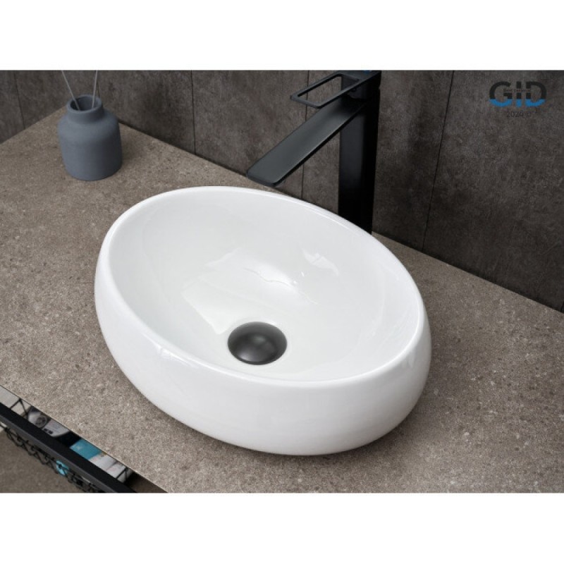 Раковина Gid Lago N9030ds 51235, 40 см, фаянс, белая