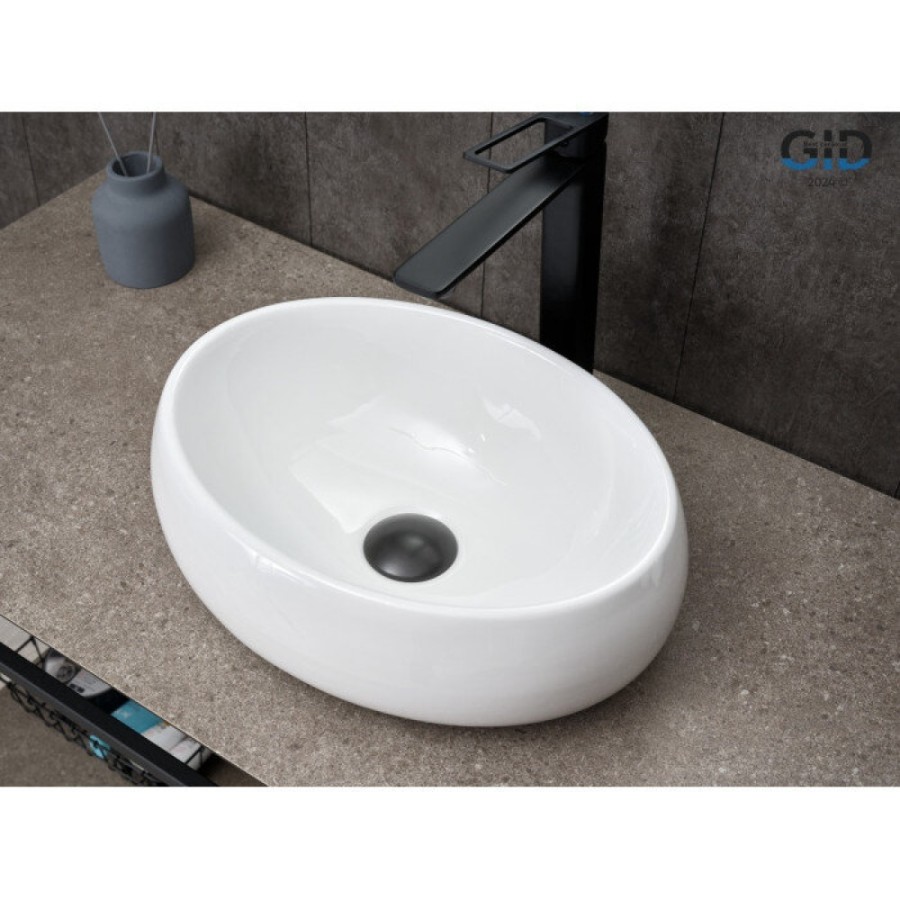 Раковина Gid Lago N9030ds 51235, 40 см, фаянс, белая