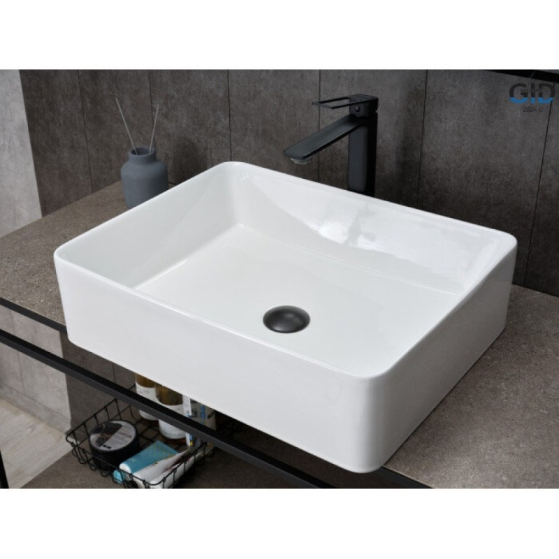 Раковина Gid Geometrico N9104, 51236, 52 см, фаянс, белая