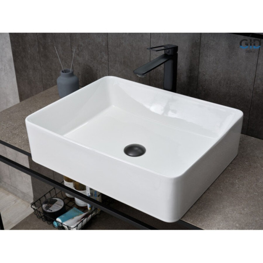 Раковина Gid Geometrico N9104, 51236, 52 см, фаянс, белая