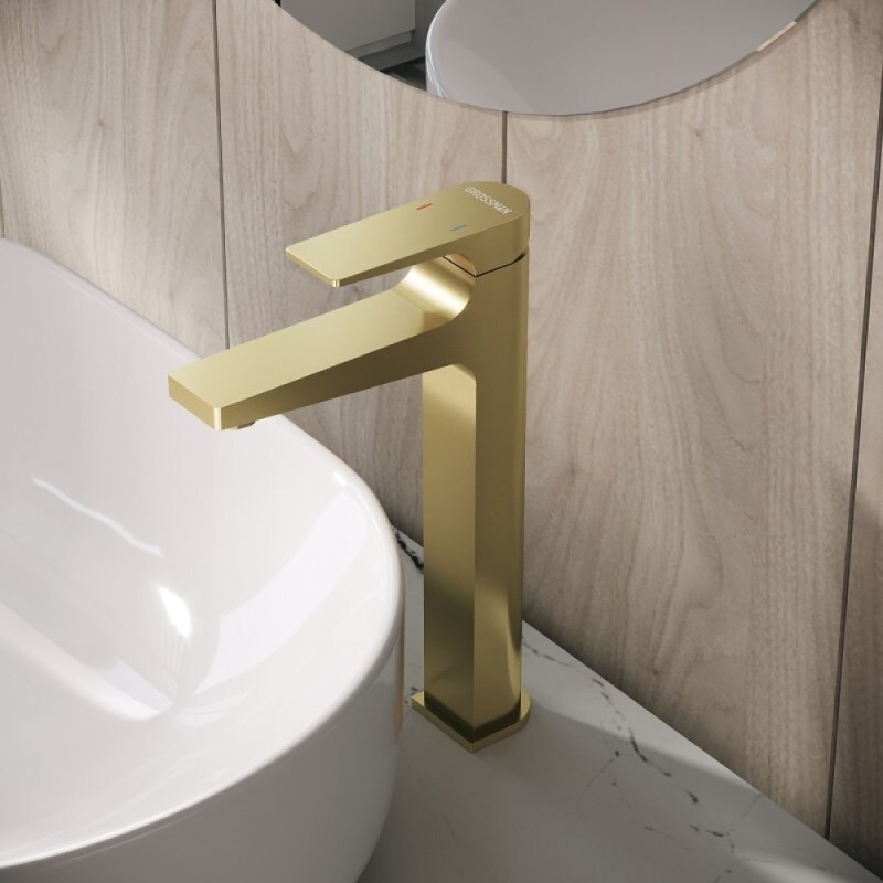 Смеситель Grossman Classic 520.K35.04.320, для раковины, золото сатиновый