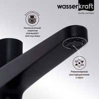 Смеситель для раковины WasserKRAFT Fulda, черный матовый, 5203H