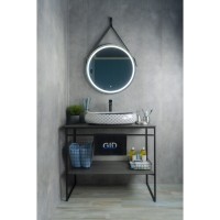 Раковина Gid Lago Nc262 52201, 60 см, фаянс, белая внутри, снаружи орнамент хром