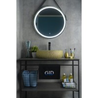 Раковина Gid Lago Nc433 52219, 48 см, фаянс, снаружи золотая, внутри белая