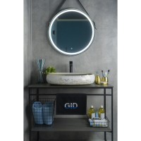 Раковина Gid Lago Nc472 52222, 60 см, фаянс, белая/орнамент золото