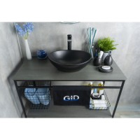 Раковина Gid Lago Nc901 52223, 41 см, фаянс, черная матовая