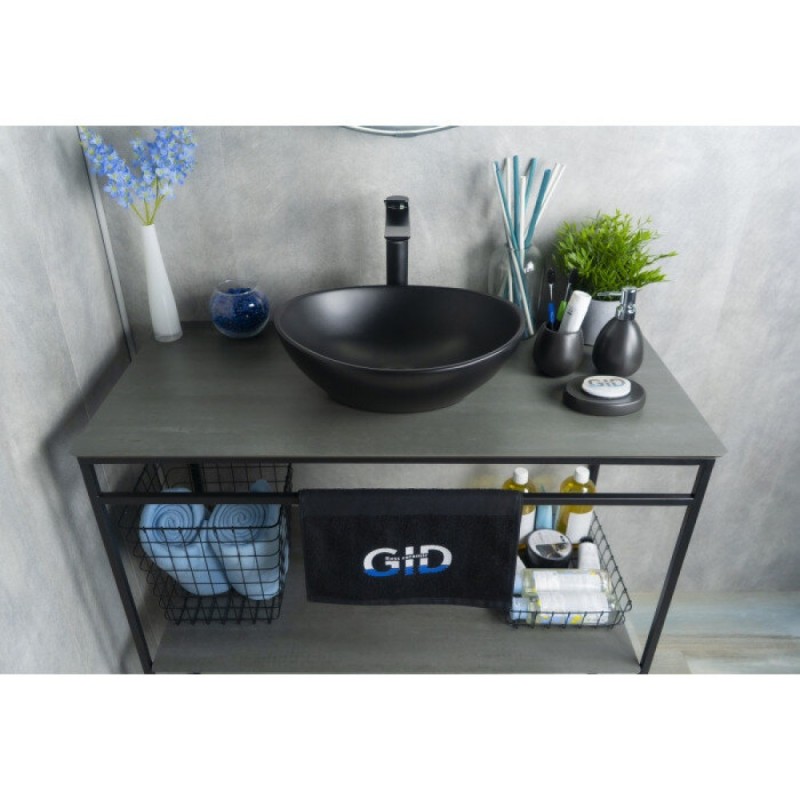 Раковина Gid Lago Nc901 52223, 41 см, фаянс, черная матовая