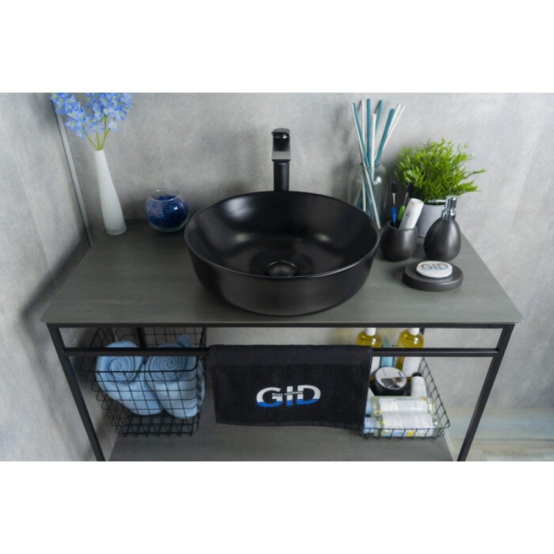 Раковина Gid Esfera Nc911 52224, 41 см, фаянс, черная матовая
