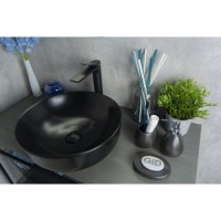 Раковина Gid Esfera Nc911 52224, 41 см, фаянс, черная матовая