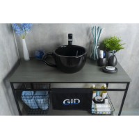 Раковина Gid Creativo Nc9077 52230, 40 см, фаянс, черная