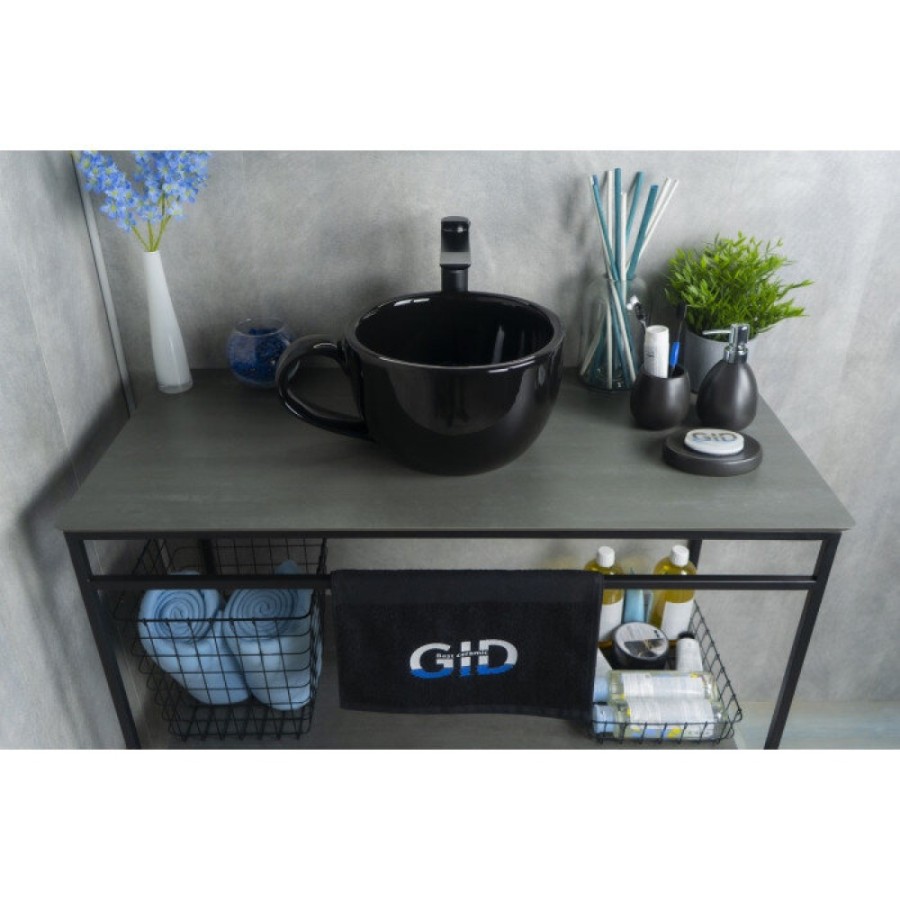Раковина Gid Creativo Nc9077 52230, 40 см, фаянс, черная