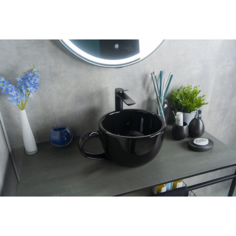 Раковина Gid Creativo Nc9077 52230, 40 см, фаянс, черная