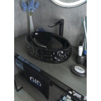 Раковина Gid Lago 9030bf 52232, 48 см, фаянс, черная