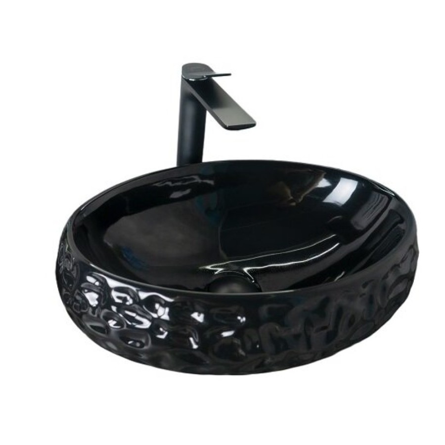 Раковина Gid Lago 9030bf 52232, 48 см, фаянс, черная