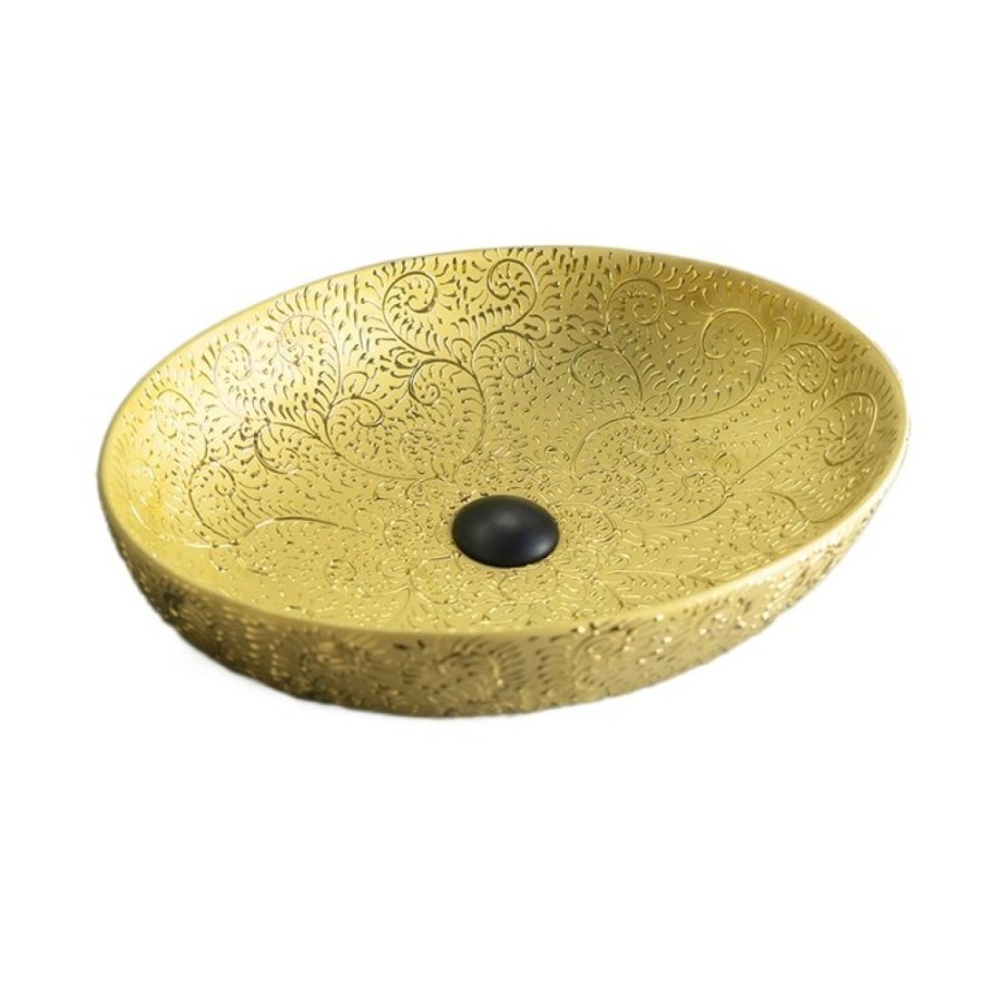 Раковина Gid Lago Gid Nc444 52233, 51 см, фаянс, золотая