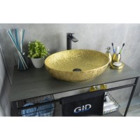 Раковина Gid Lago Gid Nc444 52233, 51 см, фаянс, золотая