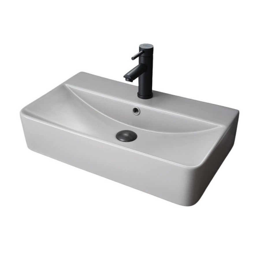 Раковина Gid Geometrico Gm1344 52236, 61 см, фаянс, серая матовая