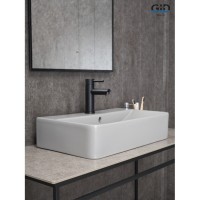 Раковина Gid Geometrico Gm1344 52236, 61 см, фаянс, серая матовая