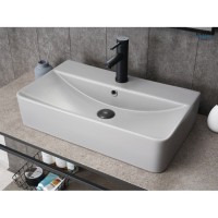Раковина Gid Geometrico Gm1344 52236, 61 см, фаянс, серая матовая