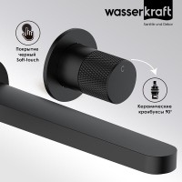 Смеситель для раковины WasserKRAFT Fulda, черный матовый, 5245