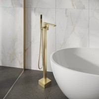 Смеситель напольный Grossman Falcon 530.K35.08.320, с душевым гарнитуром, золото сатиновый