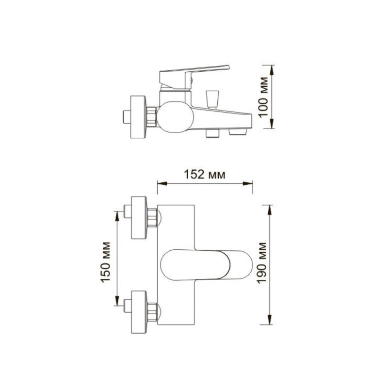 Смеситель для ванны WasserKRAFT DO 5301 с коротким изливом, хром