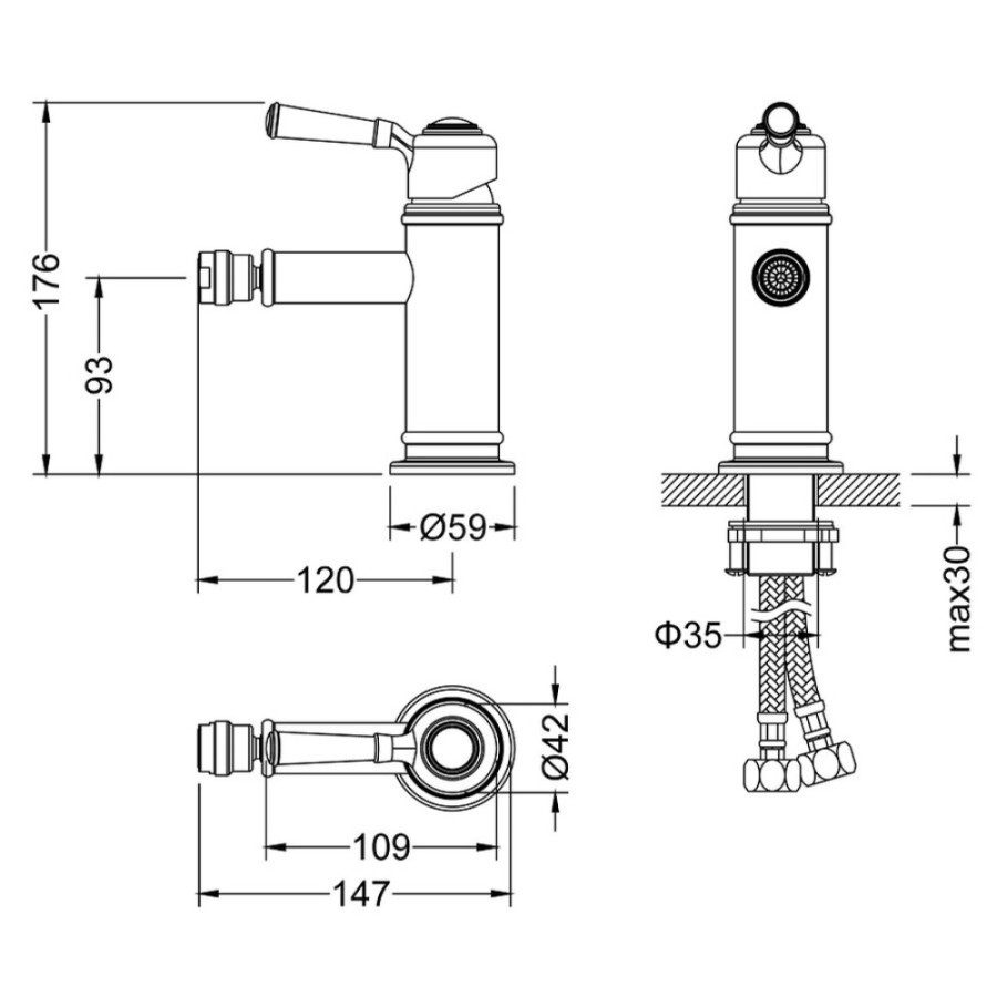 Смеситель для биде Timo Arisa 5312/00F, хром