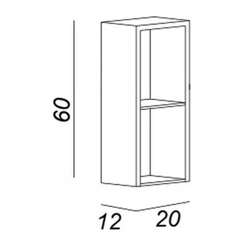 Шкаф подвесной Cezares 53133, 20 см, цвет Bianco lucido