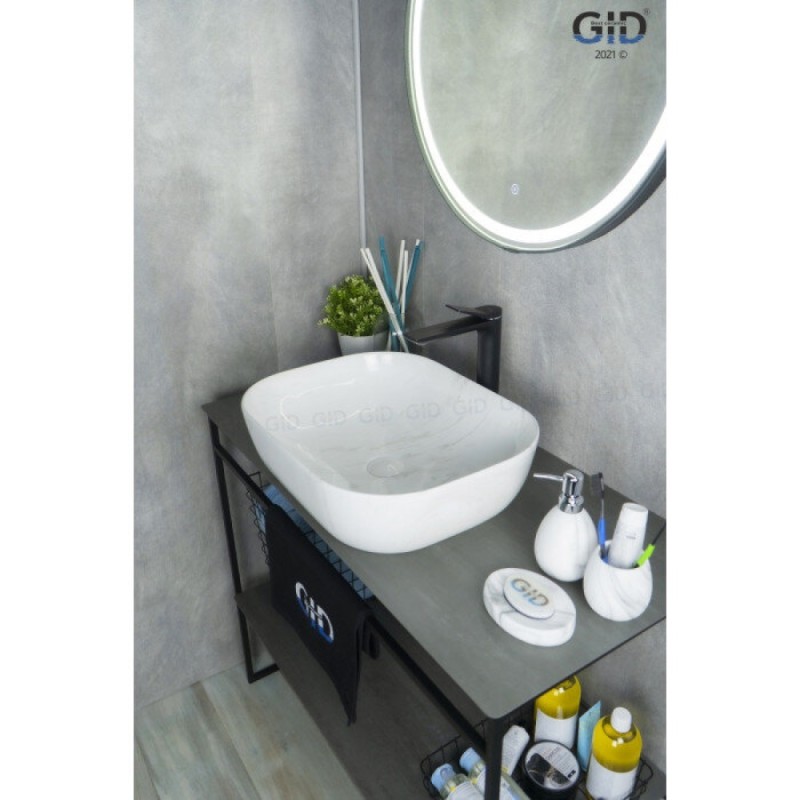 Раковина Gid Geometrico K397D9 53322, 50 см, фаянс, с донным клапаном, под камень глянцевая