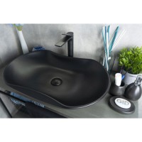 Раковина Gid Lago Bm9175 53333, 66 см, фаянс, черная матовая