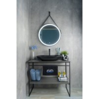 Раковина Gid Lago Bm9175 53333, 66 см, фаянс, черная матовая