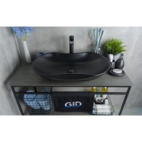Раковина Gid Lago Bm9175 53333, 66 см, фаянс, черная матовая